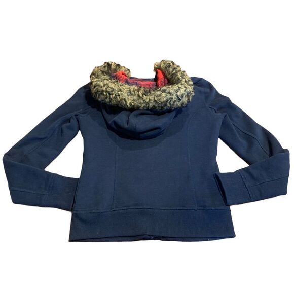 Abercrombie & Fitch Women’s Jacket Faux Fur Hooded Quilted Plaid Coat M - Picture 2 of 8